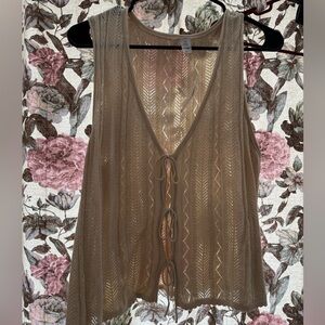 NWT Old Navy crochet tie front tank